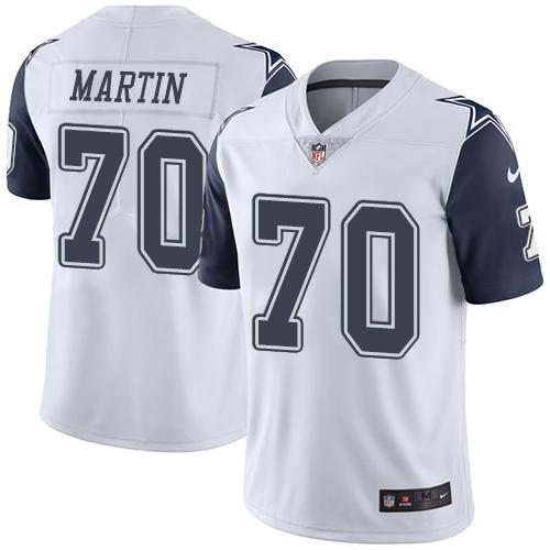 Nike Dallas Cowboys #70 Zack Martin White Men's Stitched NFL Limited New Color Rush Jersey