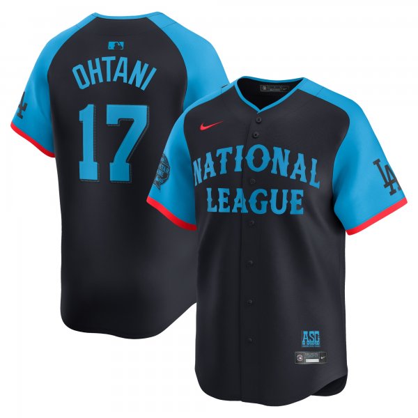 Men's National League #17 Shohei Ohtani Nike Navy 2024 MLB All-Star Game Cool Base Jersey