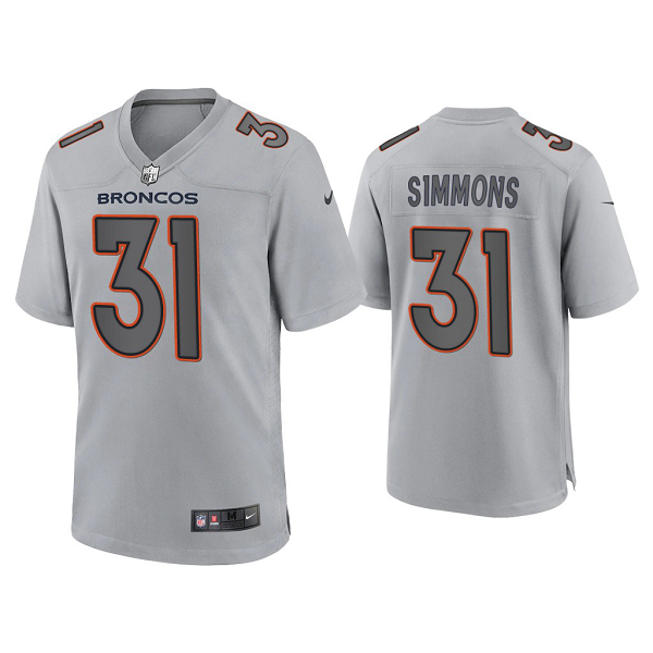 Men's Denver Broncos Justin Simmons Gray Atmosphere Fashion Game Jersey