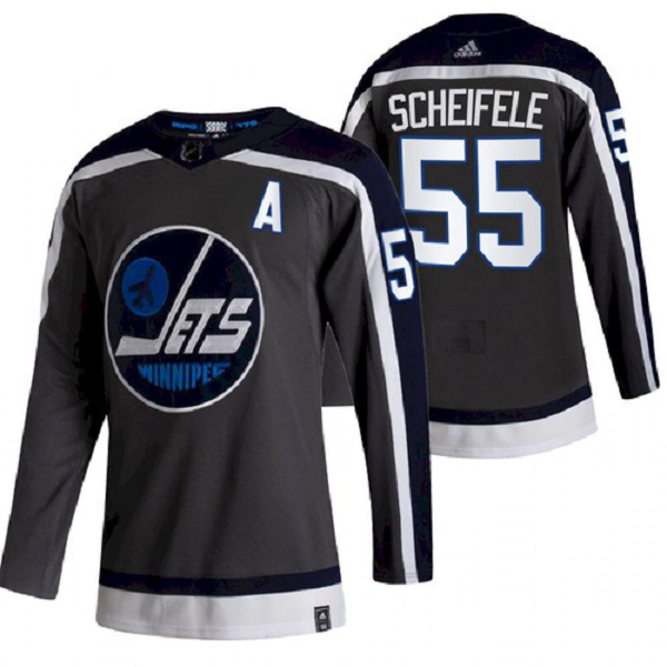 Men's Winnipeg Jets Mark Scheifele 2021 Reverse Retro Gray Jersey