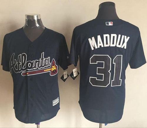 Atlanta Braves #31 Greg Maddux Blue New Cool Base Stitched MLB Jersey