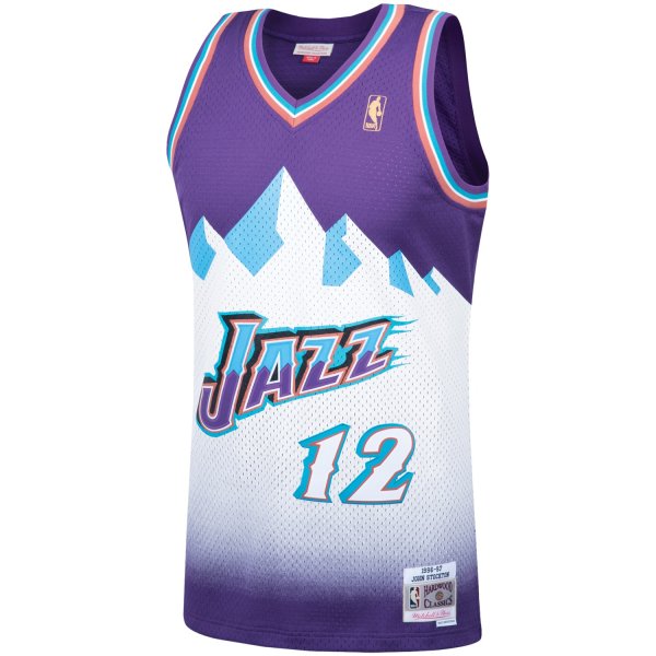 Men's Utah Jazz John Stockton Mitchell & Ness Purple Hardwood Classics Swingman Jersey