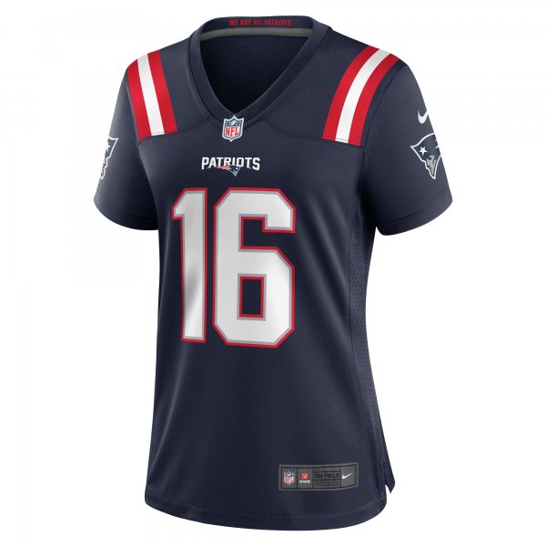 Women's New England Patriots Malik Cunningham Nike  Navy Team Game Jersey