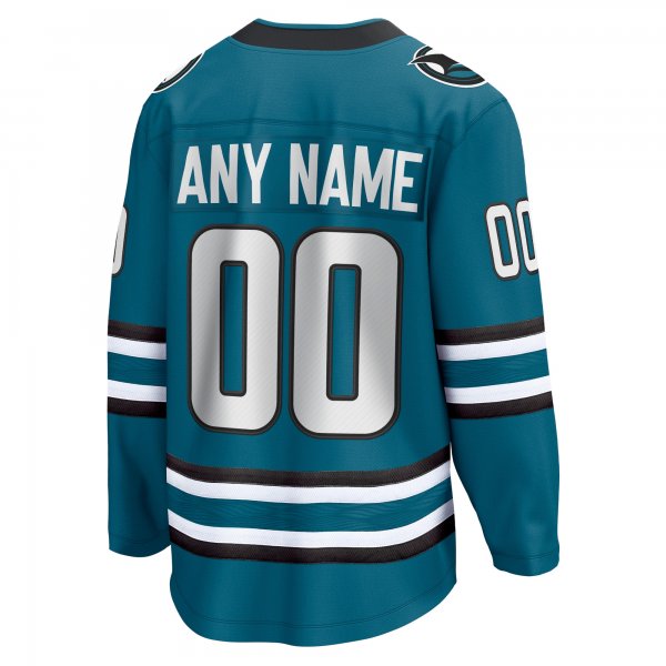 Men's San Jose Sharks Fanatics Teal Home Breakaway Custom Jersey