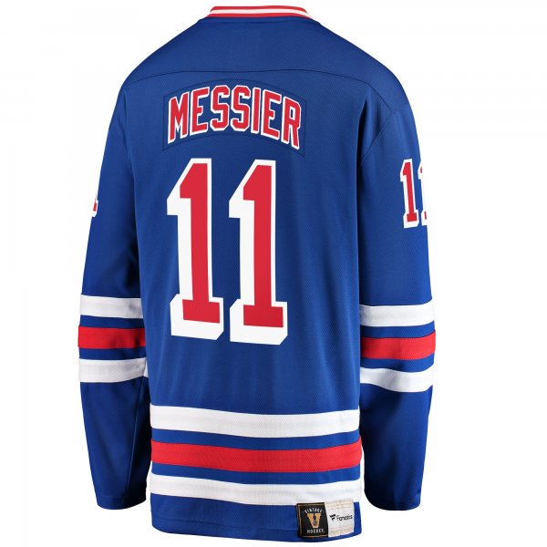 Men's New York Rangers Mark Messier Fanatics Blue Premier Breakaway Retired Player Jersey