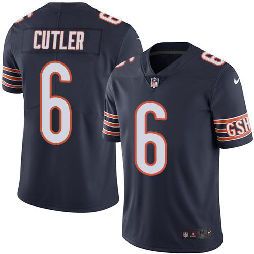 Nike Chicago Bears #6 Jay Cutler Navy Blue Men's Stitched NFL Limited Rush Jersey