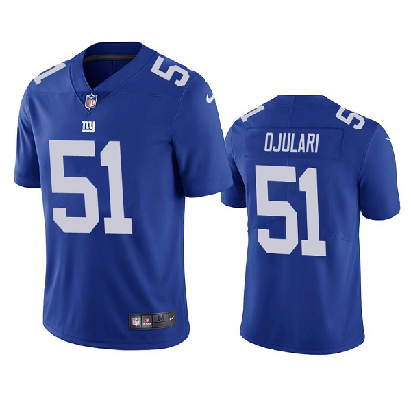 Men's New York Giants Azeez Ojulari #51 Blue Vapor Limited NFL Jersey