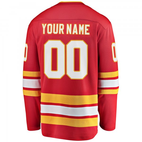 Men's Calgary Flames Fanatics Red Home Breakaway Custom Jersey