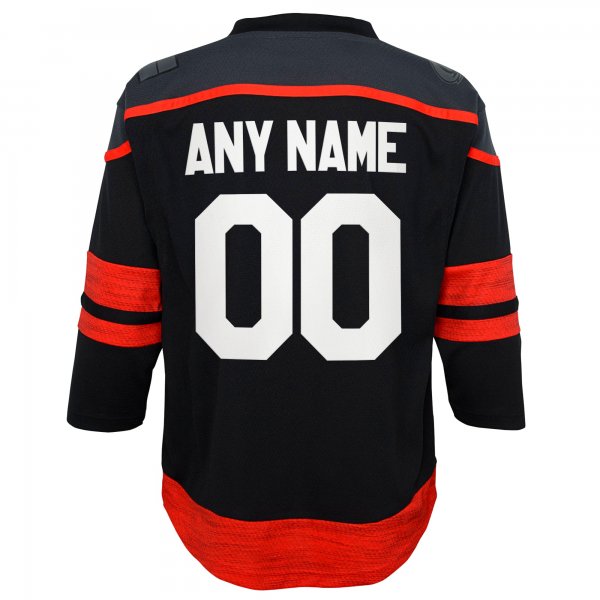 Youth Carolina Hurricanes  Black Home Replica Custom Jersey