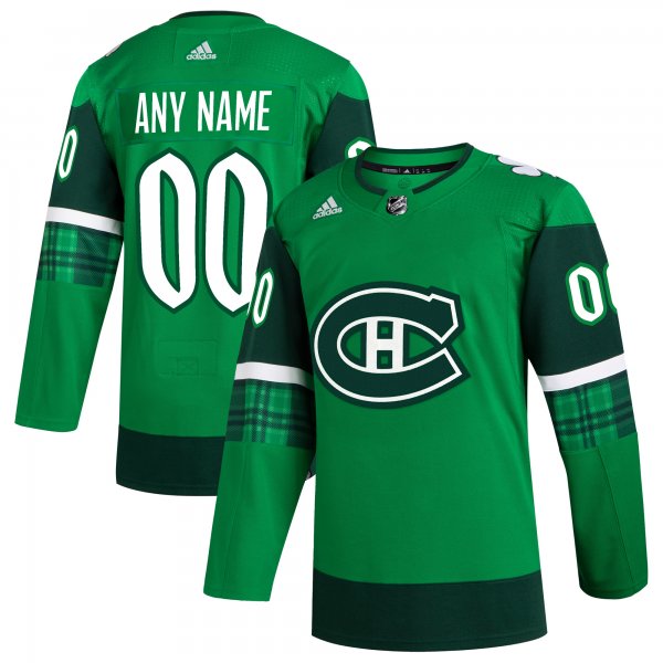 Men's Montreal Canadiens  adidas Kelly Green St. Patrick's Day Custom Jersey