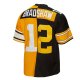 Men's Pittsburgh Steelers Terry Bradshaw Mitchell & Ness Black/Gold 1976 Split Legacy Replica Jersey