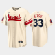 Men's Los Angeles Angels #33 Max Stassi 2022 City Connect Cream Cool Base MLB Jersey