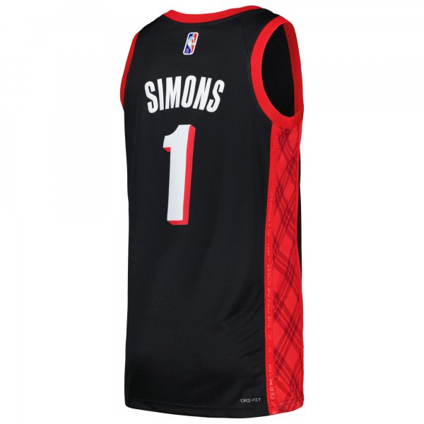 Men's Portland Trail Blazers Anfernee Simons Nike Black Swingman Player Jersey - City Edition