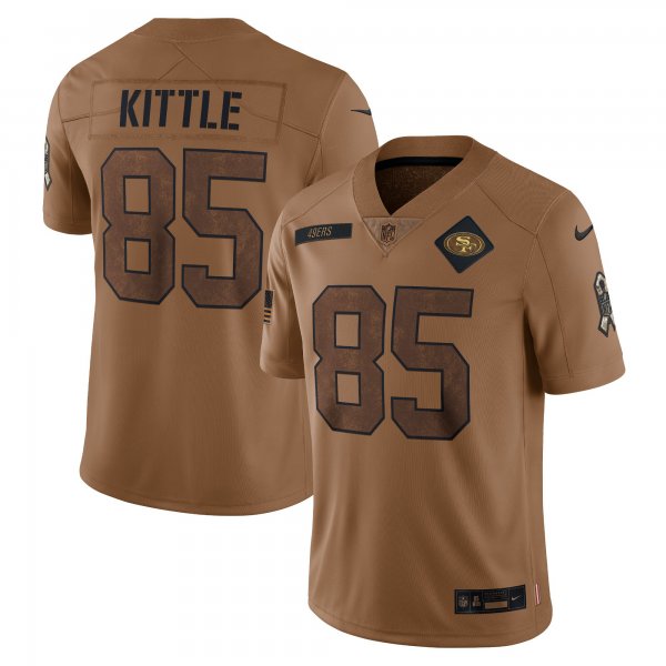 Men's San Francisco 49ers #85 George Kittle Nike Brown 2023 Salute To Service Limited Jersey