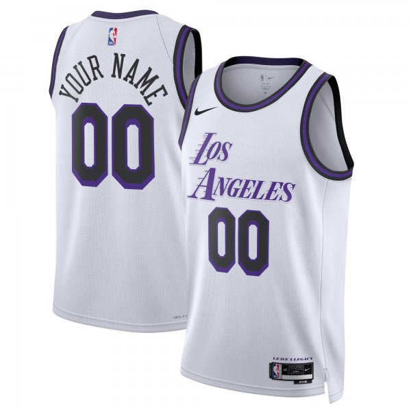 Unisex Los Angeles Lakers Nike White 2022/23 Swingman Custom Jersey - City Edition