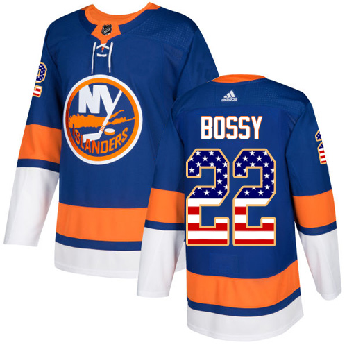 Adidas New York Islanders #22 Mike Bossy Royal Blue Home USA Flag Stitched NHL Jersey