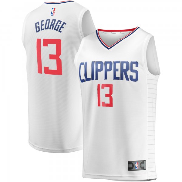 Men's LA Clippers Paul George Fanatics White Fast Break Player Jersey - Association Edition