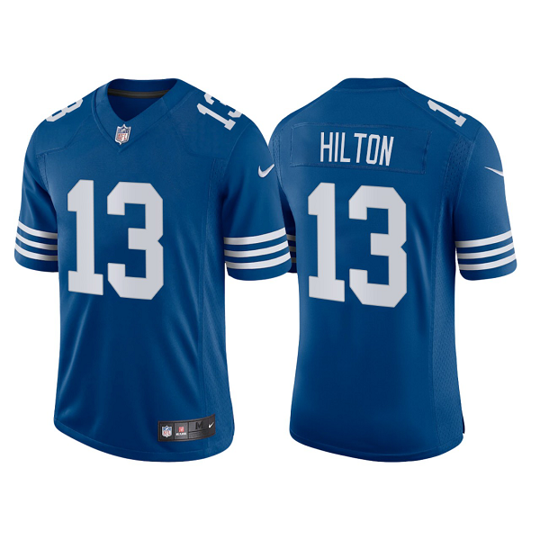 Men's Indianapolis Colts #13 T.Y. Hilton Royal 2021 Throwback Vapor Limited NFL Jersey