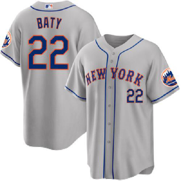 Youth New York Mets #22 Brett Baty Gray Home Cool Base Jersey