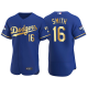 Men's #16 Will Smith Los Angeles Dodgers 2021 Gold Program Royal World Series Champions Jersey