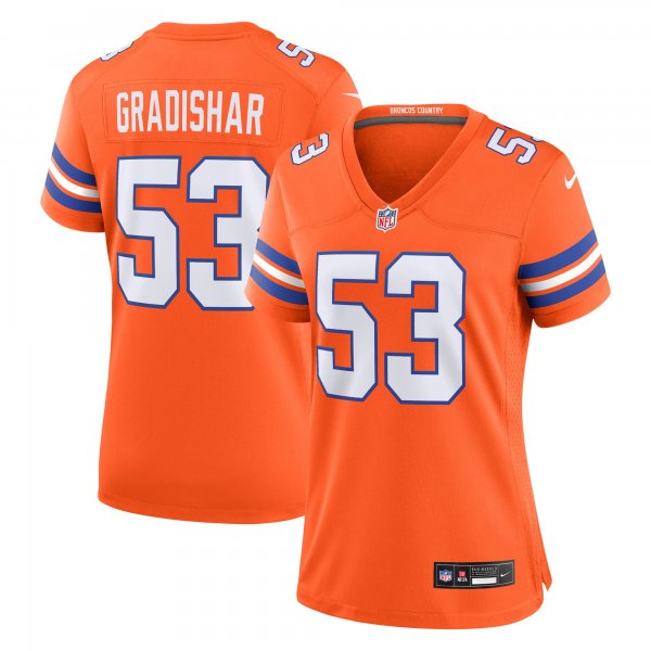 Women's Denver Broncos #53 Randy Gradishar Nike Orange Mile High Collection 1977 Throwback Retired Player Jersey