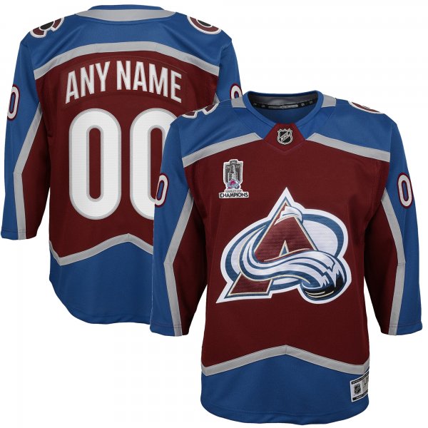 Youth Colorado Avalanche Burgundy Home 2022 Stanley Cup Champions Premier Custom Jersey