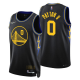 Golden State Warriors #0 Gary Payton II 2021-22 City Edition Black celebrateing NBA 75th Jersey