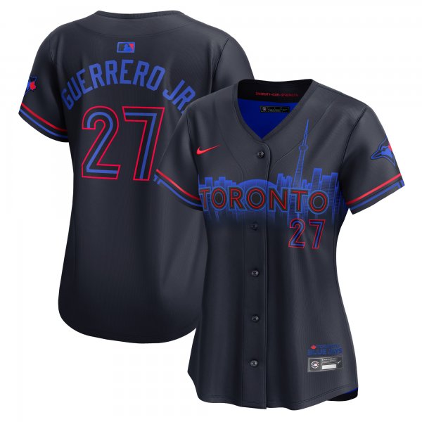 Women's Toronto Blue Jays #27 Vladimir Guerrero Jr. Nike Navy 2024 City Connect Cool Base Jersey