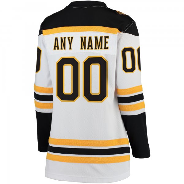 Women's Boston Bruins Fanatics White Away Breakaway Custom Jersey