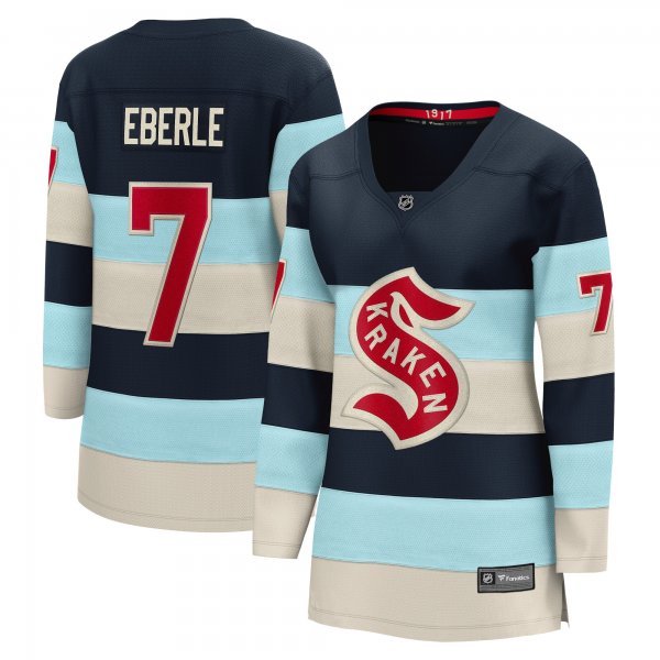 Women's Seattle Kraken #7 Jordan Eberle Deep Sea Blue 2024 NHL Winter Classic Breakaway Player Jersey