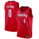 Nike Men's Portland Trail Blazers #0 Damian Lillard Red Swingman Earned Edition NBA Jersey