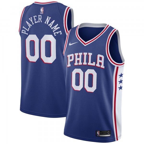 Men's Philadelphia 76ers Nike Royal 2020/21 Swingman Custom Jersey - Icon Edition