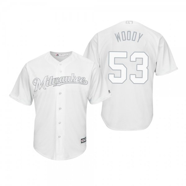 Milwaukee Brewers Brandon Woodruff Woody White 2019 Players Weekend MLB Jersey