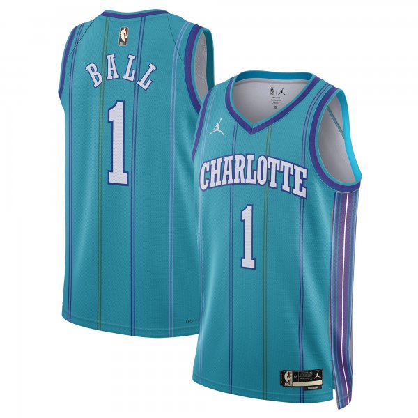 Men's Unisex Charlotte Hornets #1 LaMelo Ball Jordan Brand Teal 2023/24 Swingman Replica Classic Edition Jersey