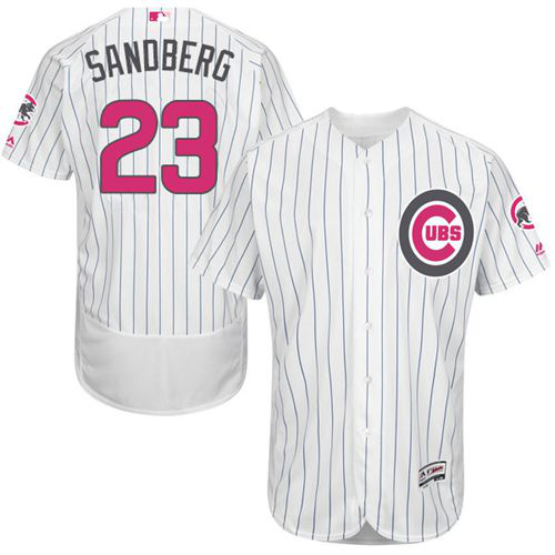 Chicago Cubs #23 Ryne Sandberg White(Blue Strip) Flexbase Collection 2016 Mother's Day Stitched MLB Jersey