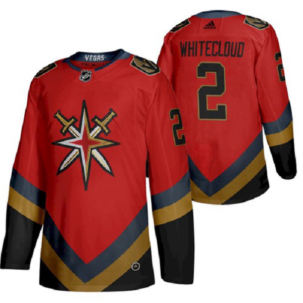 Men's Vegas Golden Knights Zach Whitecloud Red 2021 Reverse Retro Jersey