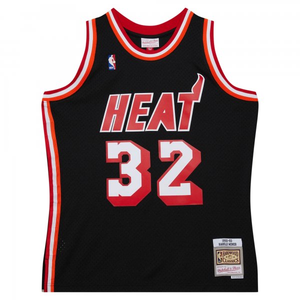 Men's Miami Heat Harold Miner Mitchell & Ness Black 1992/93 Hardwood Classics Swingman Throwback Jersey