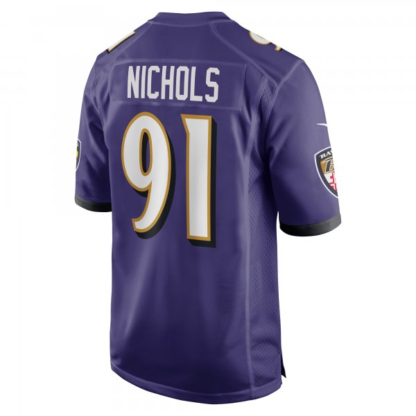 Men's Baltimore Ravens Rayshad Nichols Nike Purple Game Player Jersey