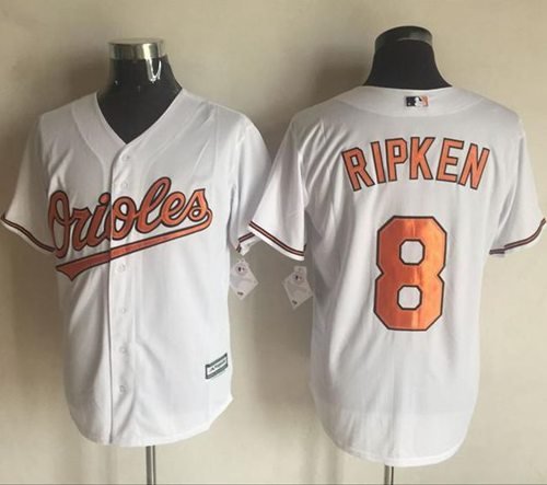 Baltimore Orioles #8 Cal Ripken White New Cool Base Stitched MLB Jersey