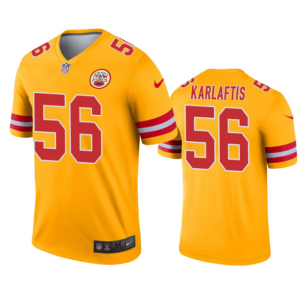 Kansas City Chiefs George Karlaftis #56 Gold Inverted Jersey