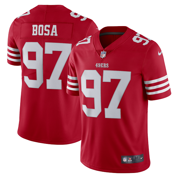 Men's San Francisco 49ers Nick Bosa Nike Scarlet Vapor Limited Jersey-(2022 New Style)