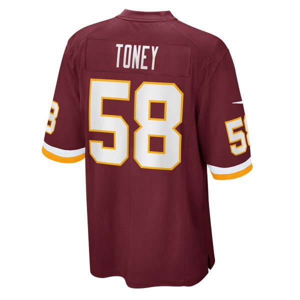 Men's Washington Football Team Shaka Toney Nike Burgundy Game Jersey