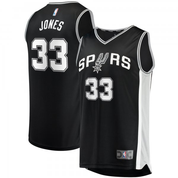 Men's San Antonio Spurs Tre Jones Fanatics Black Fast Break Replica Jersey - Icon Edition