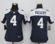 Nike Dallas Cowboys #4 Dak Prescott Navy Blue Thanksgiving Throwback Women's Stitched NFL Limited Jersey