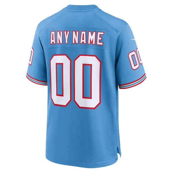 Men's Tennessee Titans Nike Light Blue Oilers Throwback Custom Game Jersey