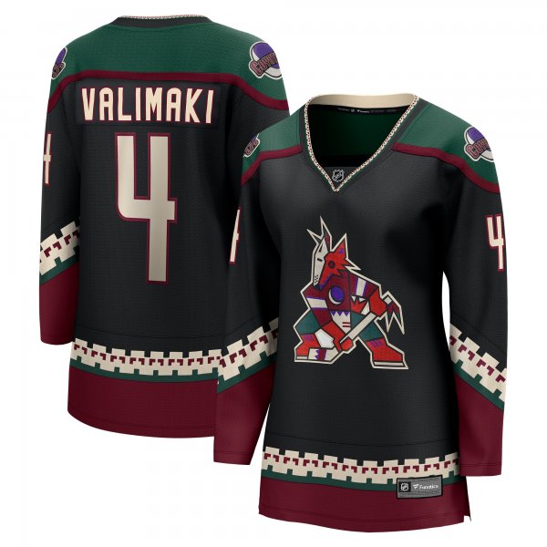 Women's Arizona Coyotes Juuso Valimaki Fanatics Black Home Breakaway Player Jersey