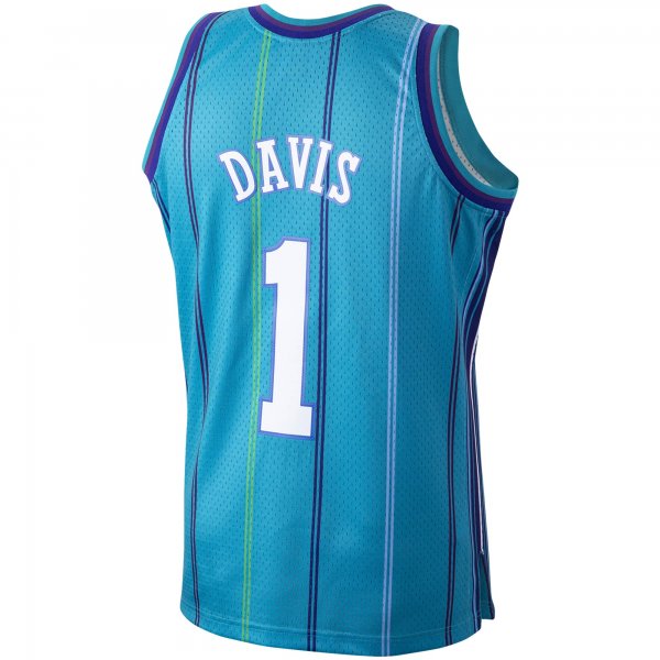 Men's Charlotte Hornets Baron Davis Mitchell & Ness Teal 1999/00 Hardwood Classics Swingman Jersey