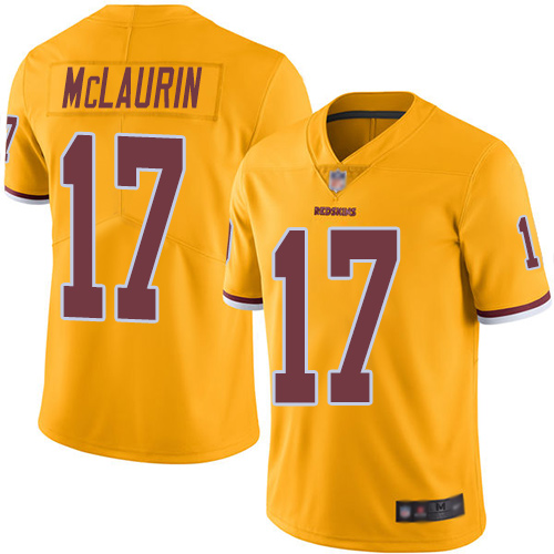 Washington Redskins #17 Terry McLaurin Gold Men's Stitched NFL Limited Rush Jersey