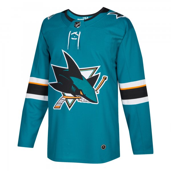 Men's San Jose Sharks adidas Teal Home Blank Jersey