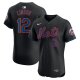 Men's New York Mets Francisco Lindor Nike Black Alternate Elite Player Jersey